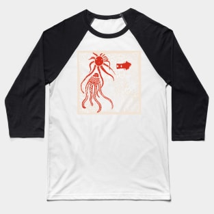 Underwater Lino Cut Baseball T-Shirt